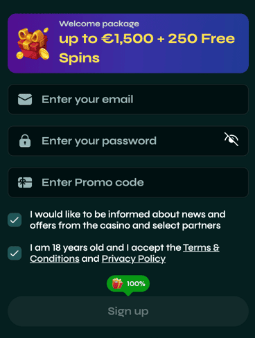 Registration at Savaspin casino